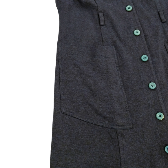 TRINA TURK Sleeveless Knit Dress Button Up Front Blue NO SIZE TAG 36.5" Chest M? - Picture 5 of 10